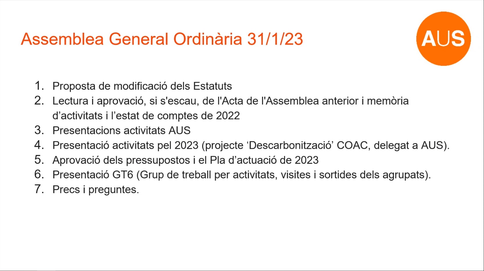 assemblea aus